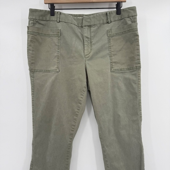 Loft Jeans Women 14 Green Skinny Stretch Denim Mid Rise Frayed Hem Pockets - Picture 2 of 13